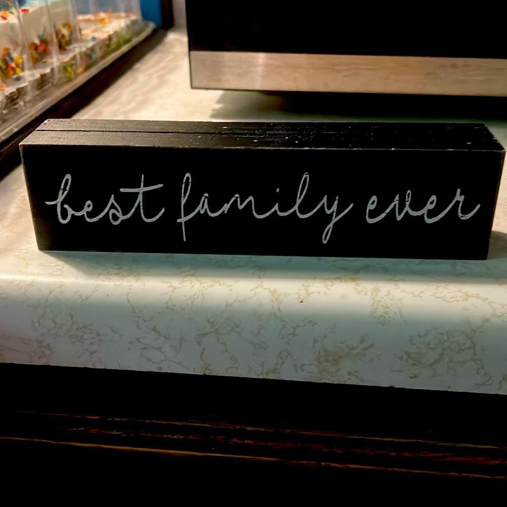 Black Wooden Sign with Groove for a Picture